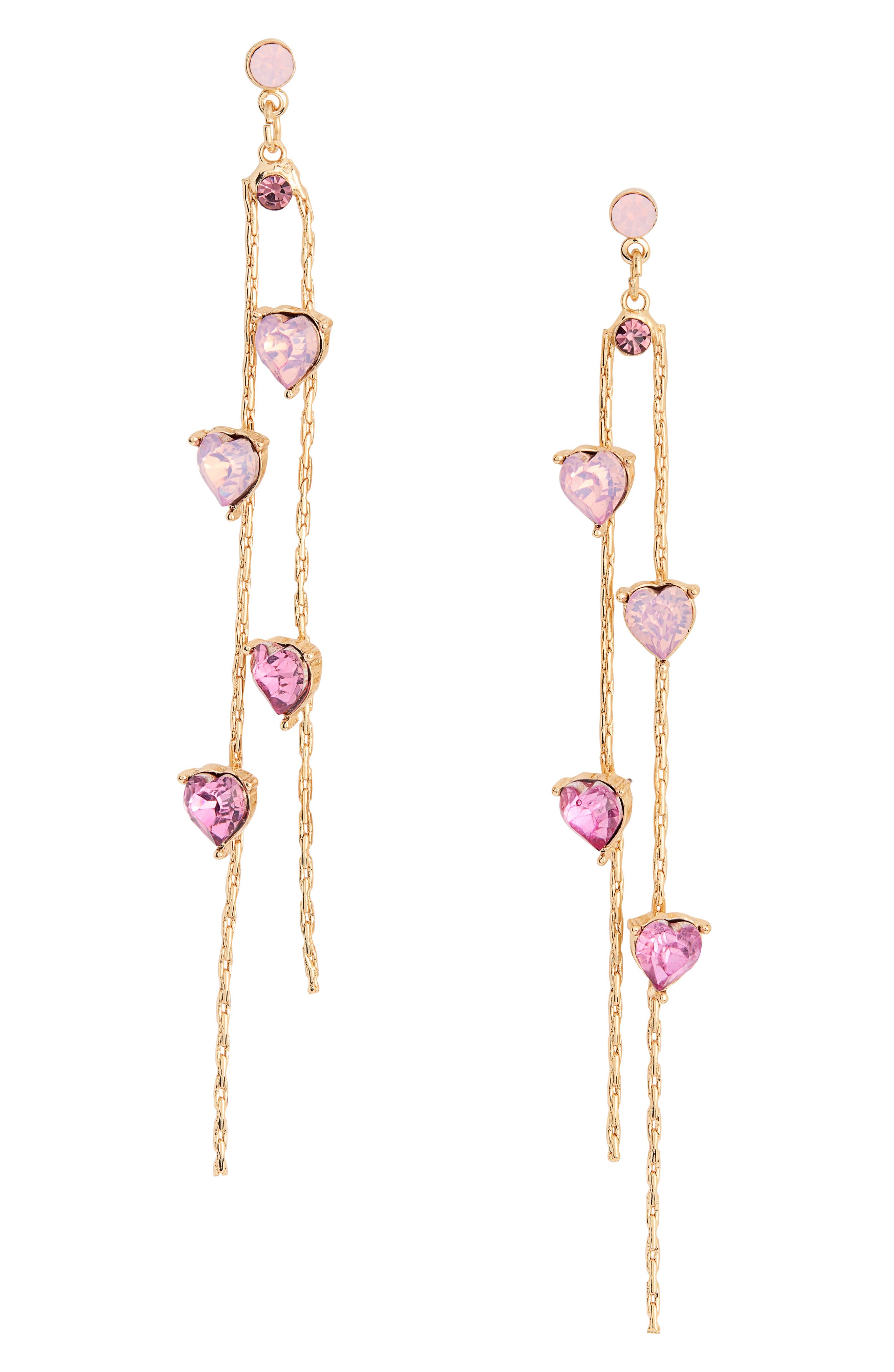 Leith Valentine's Day Heart Linear Drop Earrings