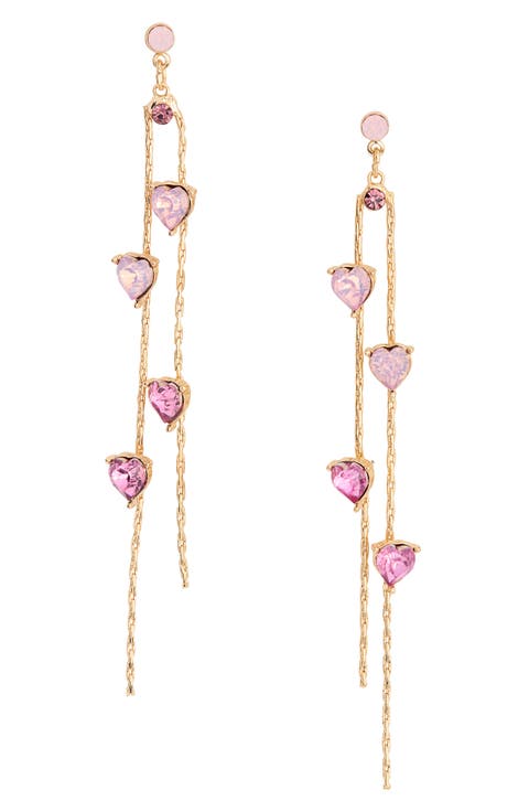 Valentine's Day Heart Linear Drop Earrings