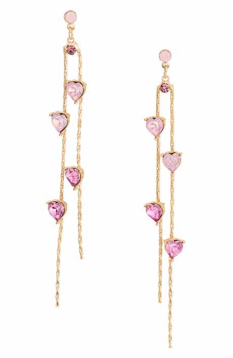 Leith Valentine's Day Heart Linear Drop Earrings
