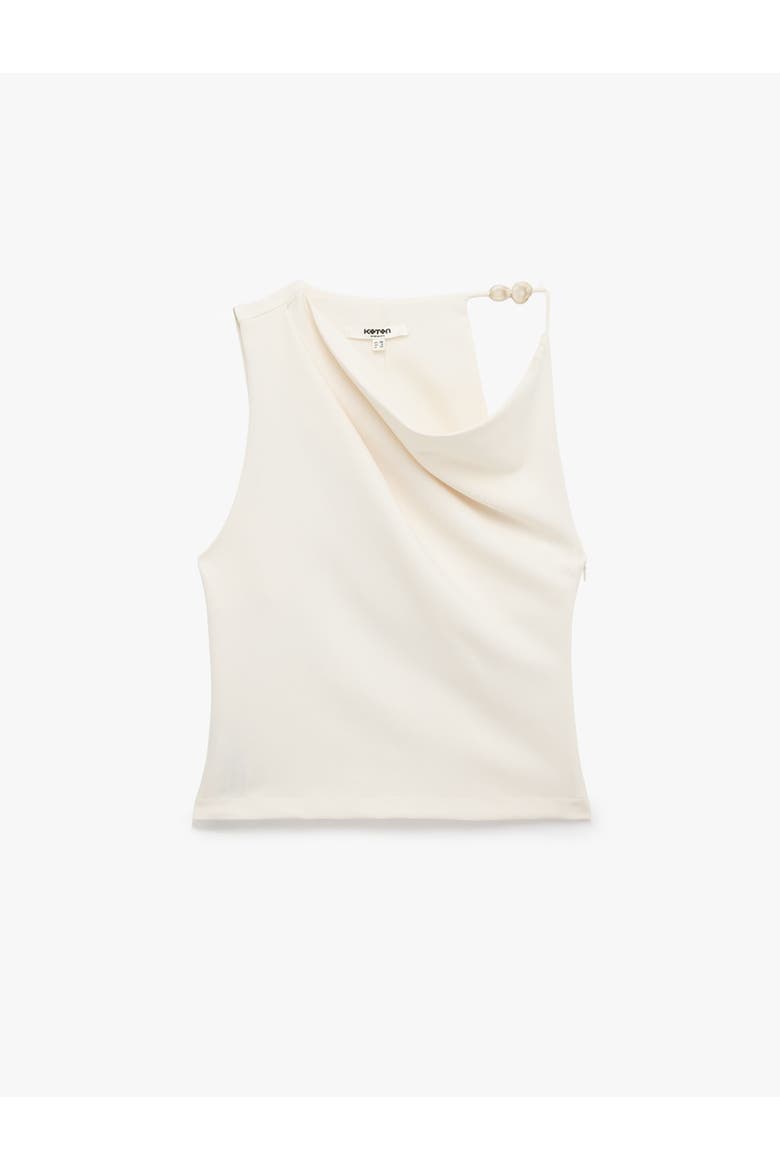 Stone Detail Draped Cowl Neck Top, Alternate, color, ECRU