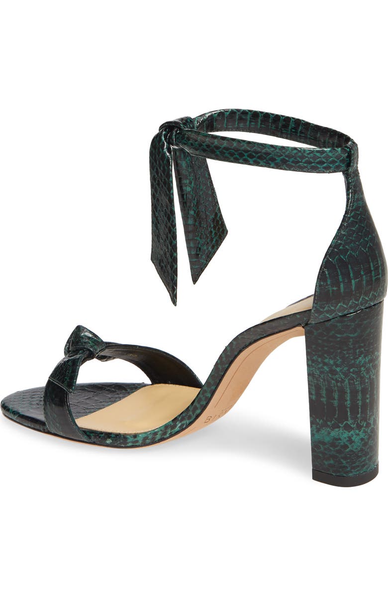 Alexandre Birman Clarita Block Genuine Snakeskin Ankle Tie Sandal, Alternate, color,