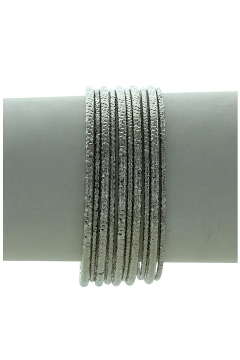 Inaya Set of 10 Bangle Bracelets, Alternate, color, SILVER