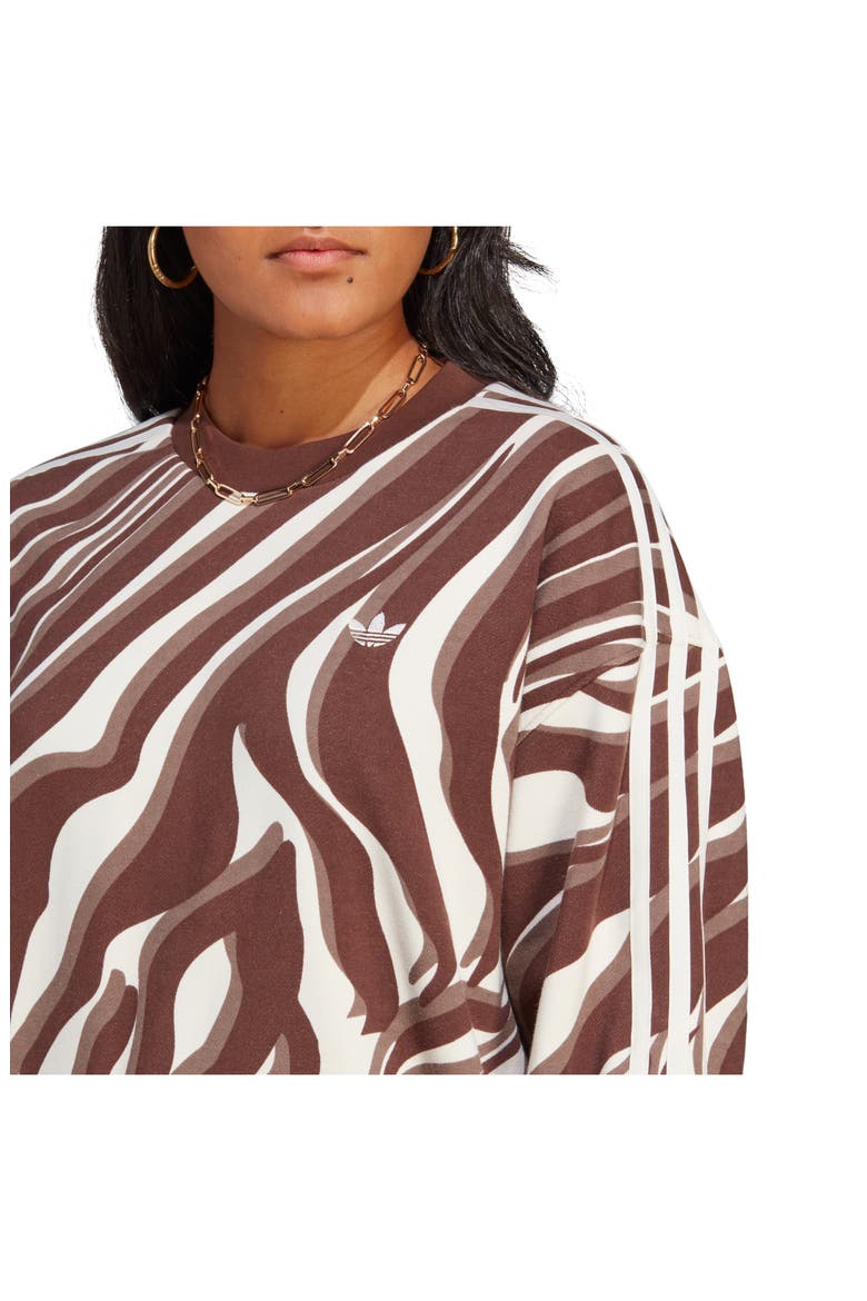 Abstract Animal Print Sweatshirt, Alternate, color, BROWN