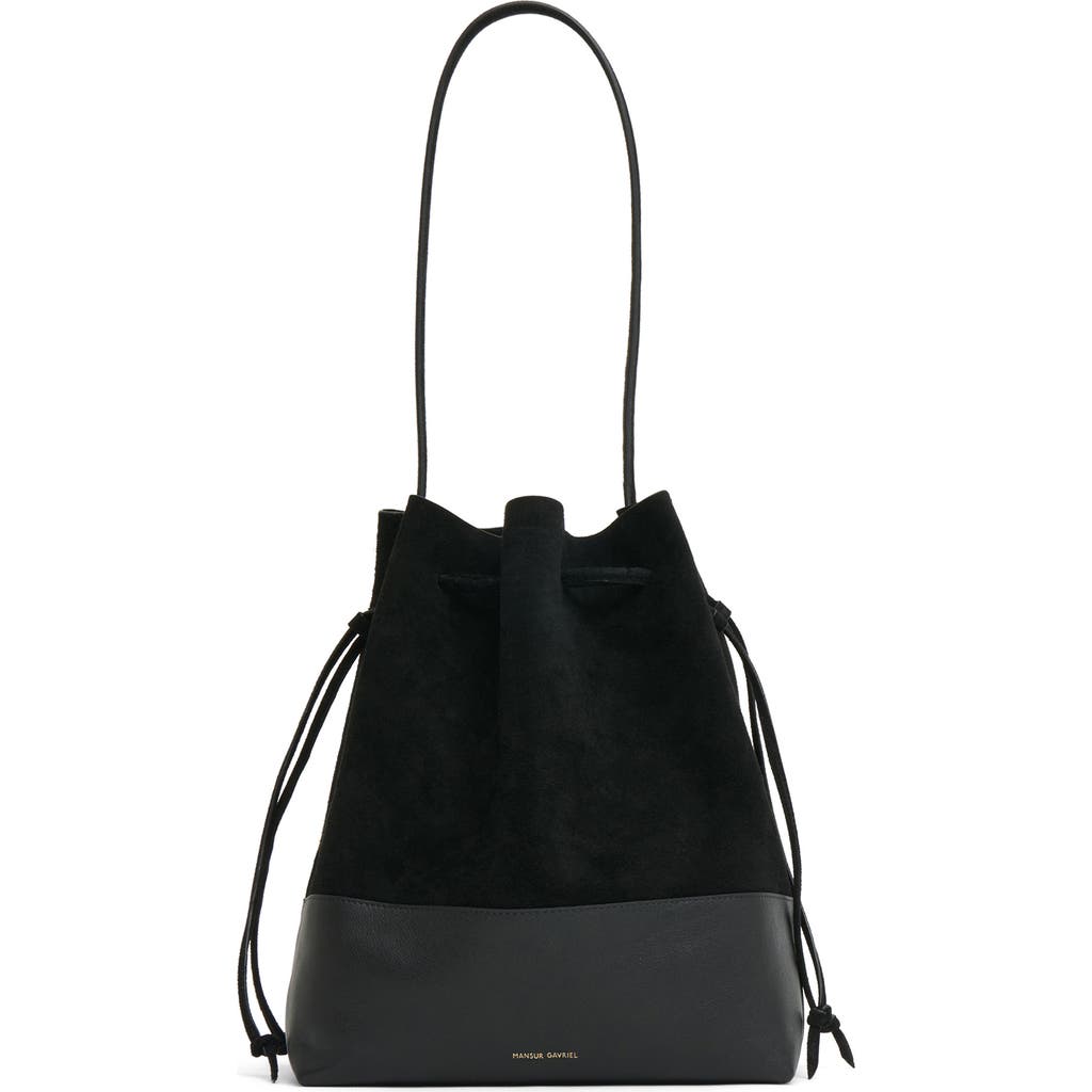 Mansur Gavriel Drawstring Cabas Bucket Bag in Black/black at Nordstrom