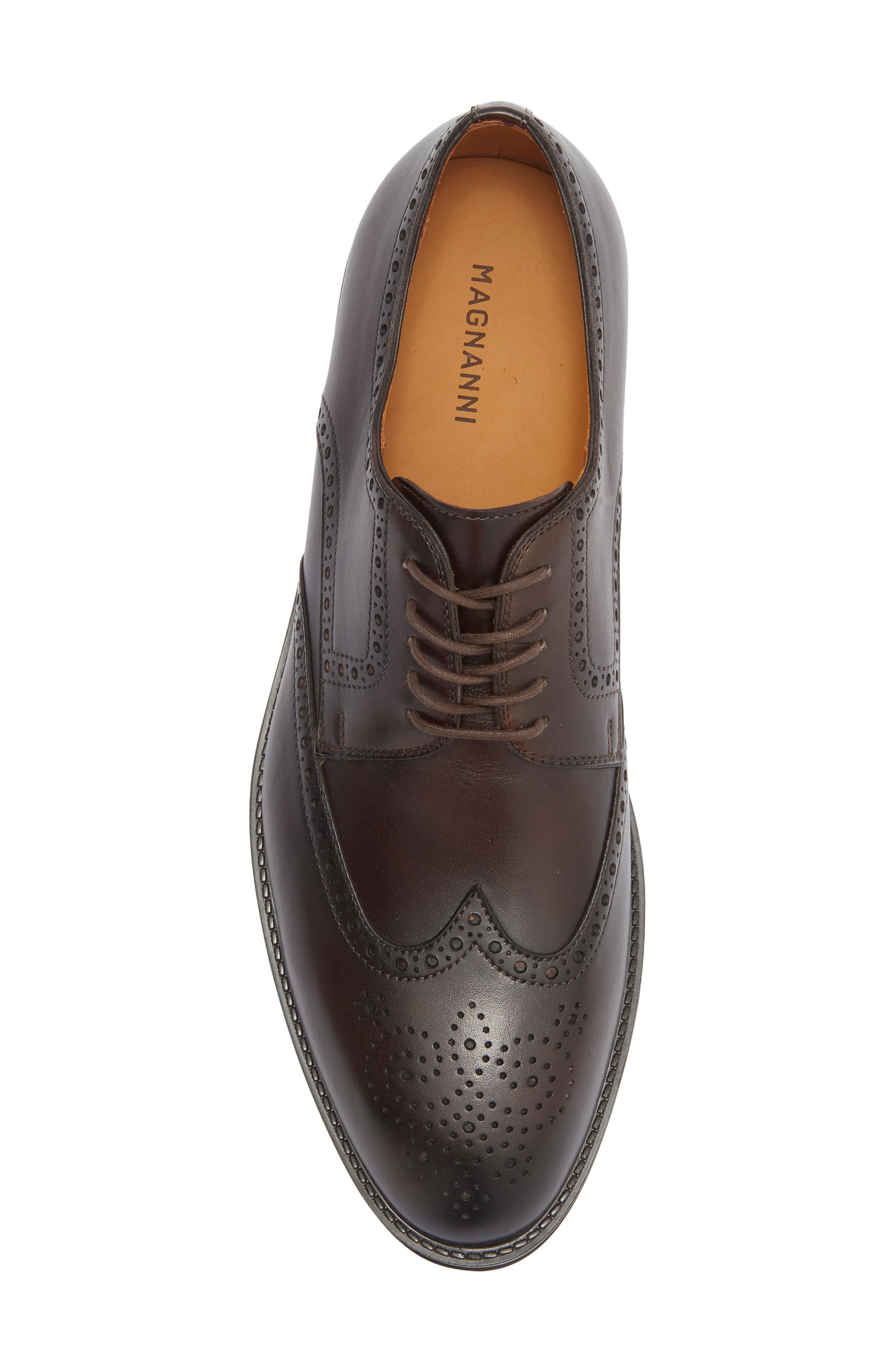 Magnanni Eddison Wingtip Derby, Alternate, color, Brown