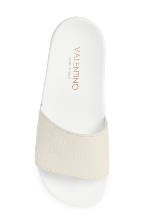 Valentino By Mario Valentino Eros Monogram Slide Sandal In Beige