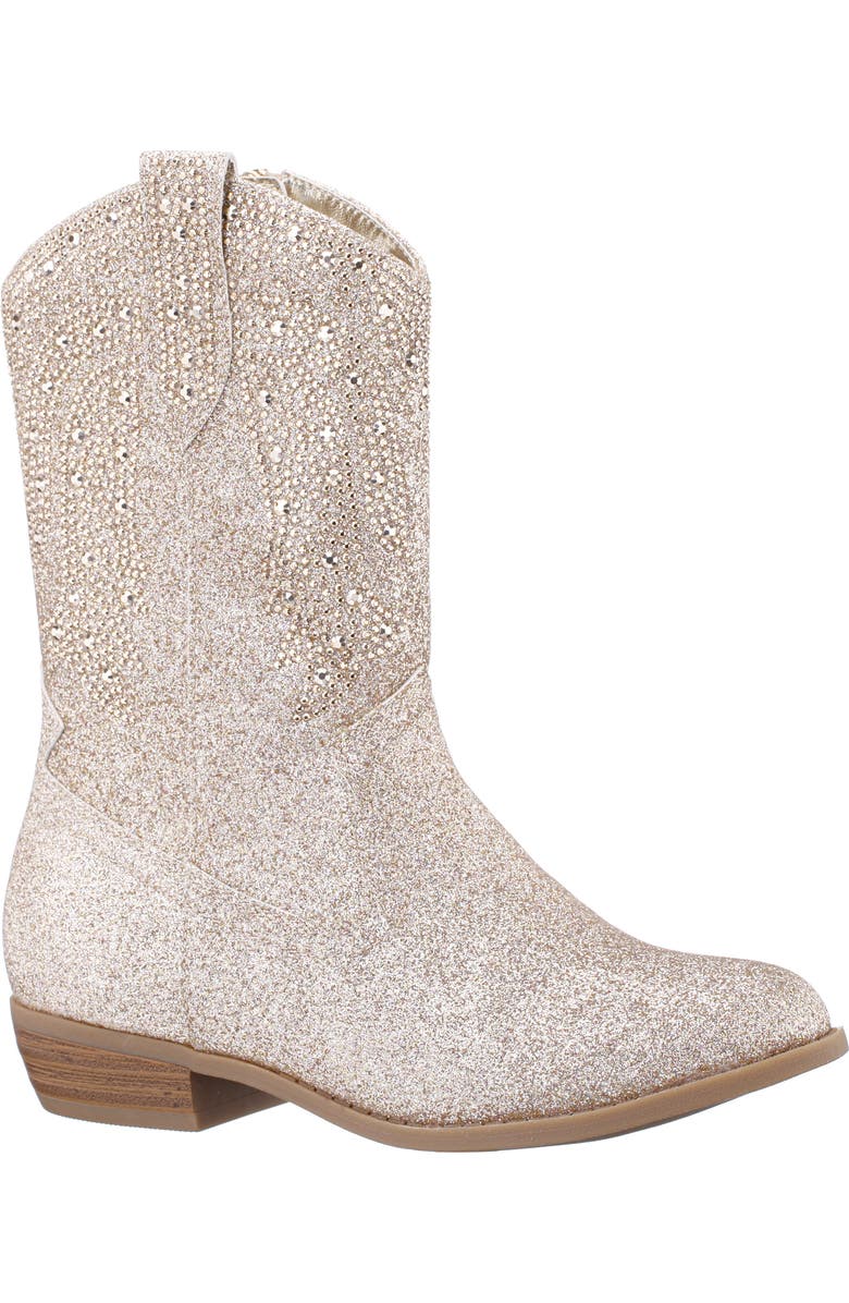 Nina Kids' Hawley Western Boot, Main, color, Gold Glitter Stones