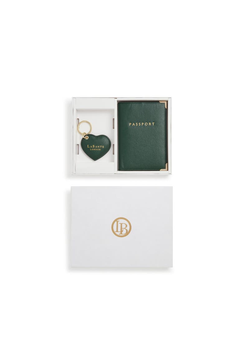 Ash Passport Holder & Key Chain Gift Box, Main, color, Green