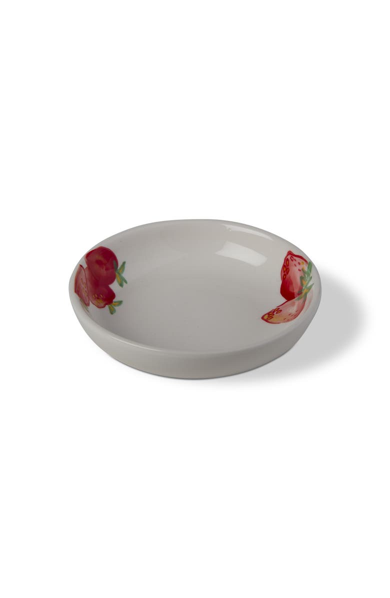 tag Dolce Vita Multicolor Strawberry Serving Bowl Ceramic, Main, color, White
