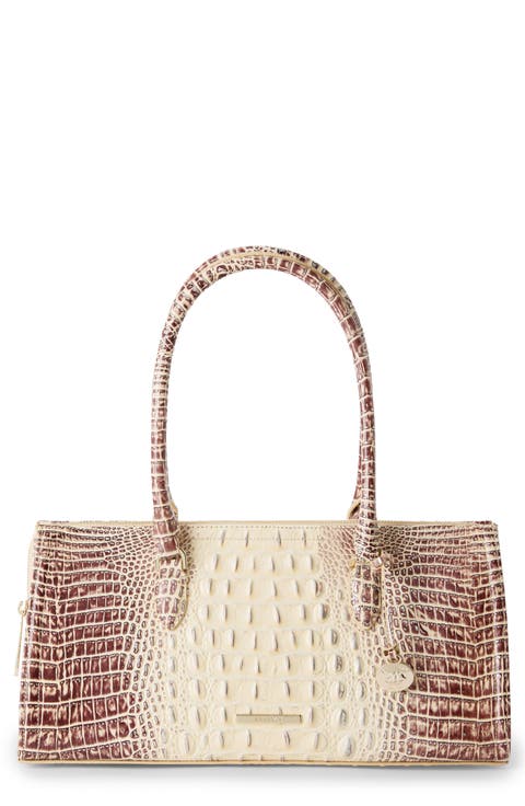 Sophia Croc Embossed Leather Satchel