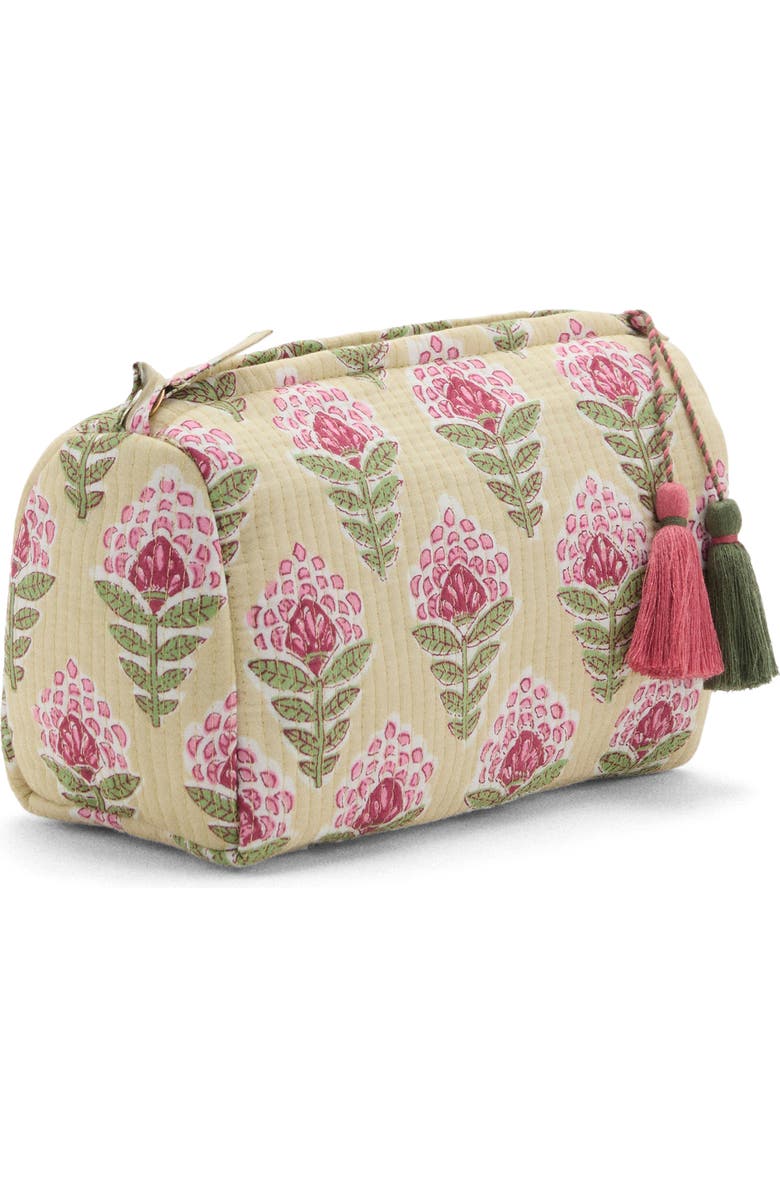 MANGO Textured Cotton Cosmetics Bag, Alternate, color,