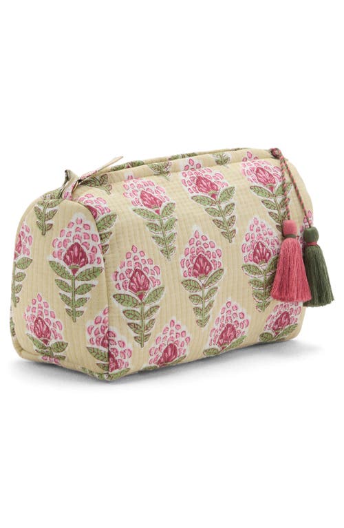 Mango Textured Cotton Cosmetics Bag In Green