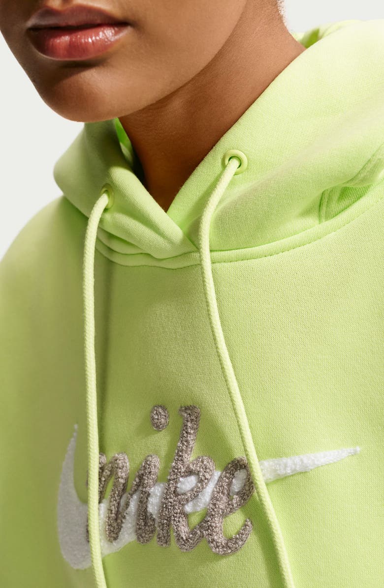 Nike Oversize Brushed Cotton Blend Fleece Hoodie, Alternate, color, 736 Ltlmtw/Smtwht