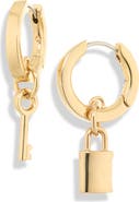 Kate Spade New York Asymmetrical Drop Huggie Hoop Earrings