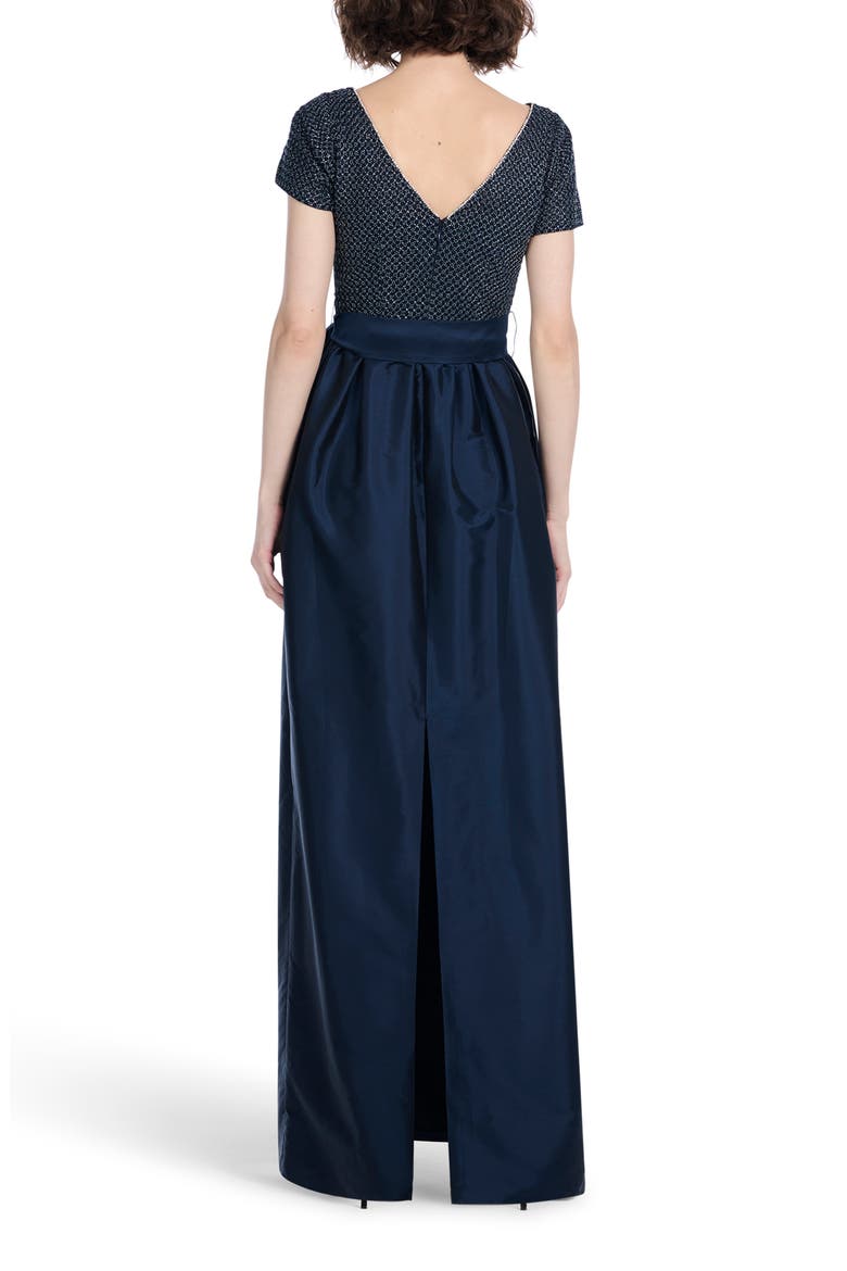 Beaded Taffeta Gown, Alternate, color, NAVY