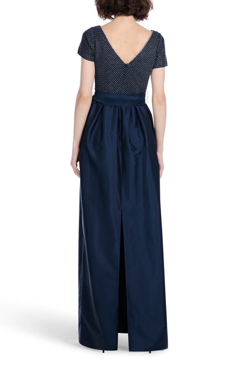 EMILY SHALANT Beaded Taffeta Gown, Alternate, color, Navy