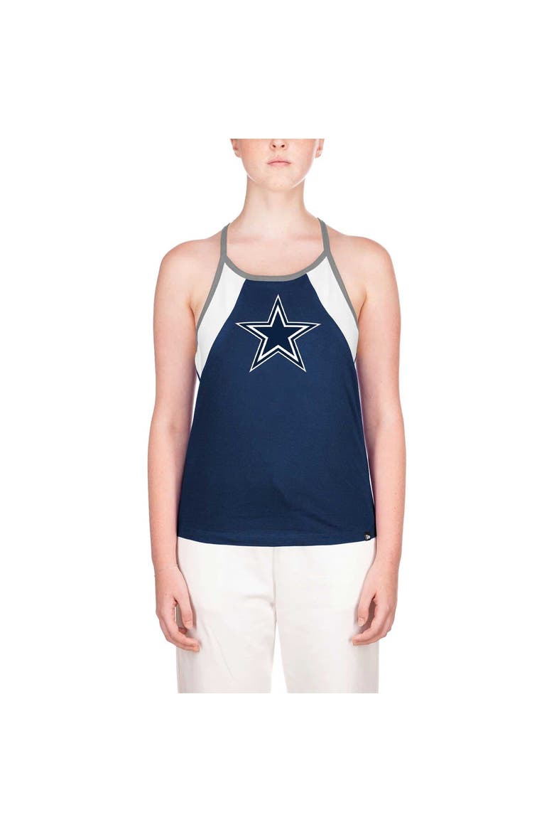 Women's New Era Navy Dallas Cowboys Ribbed Racerback Tank Top, Main, color, Navy