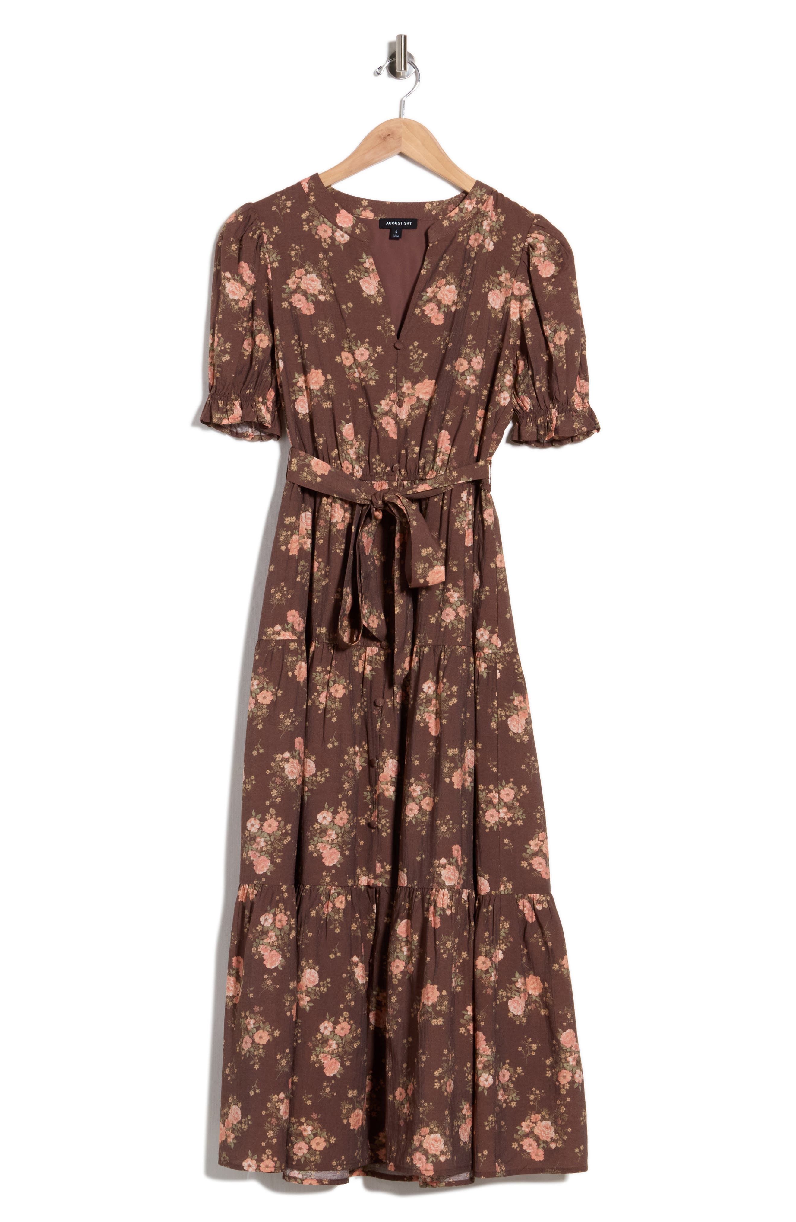 Floral Tie Waist Midi Dress