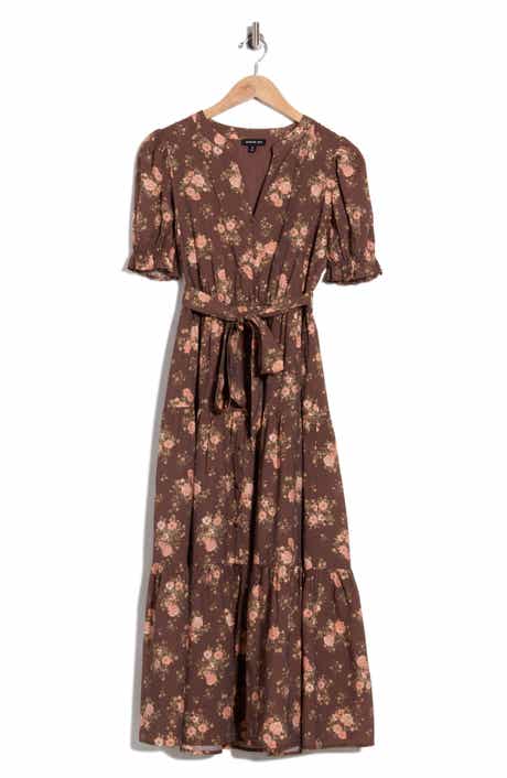 Floral Tie Waist Midi Dress