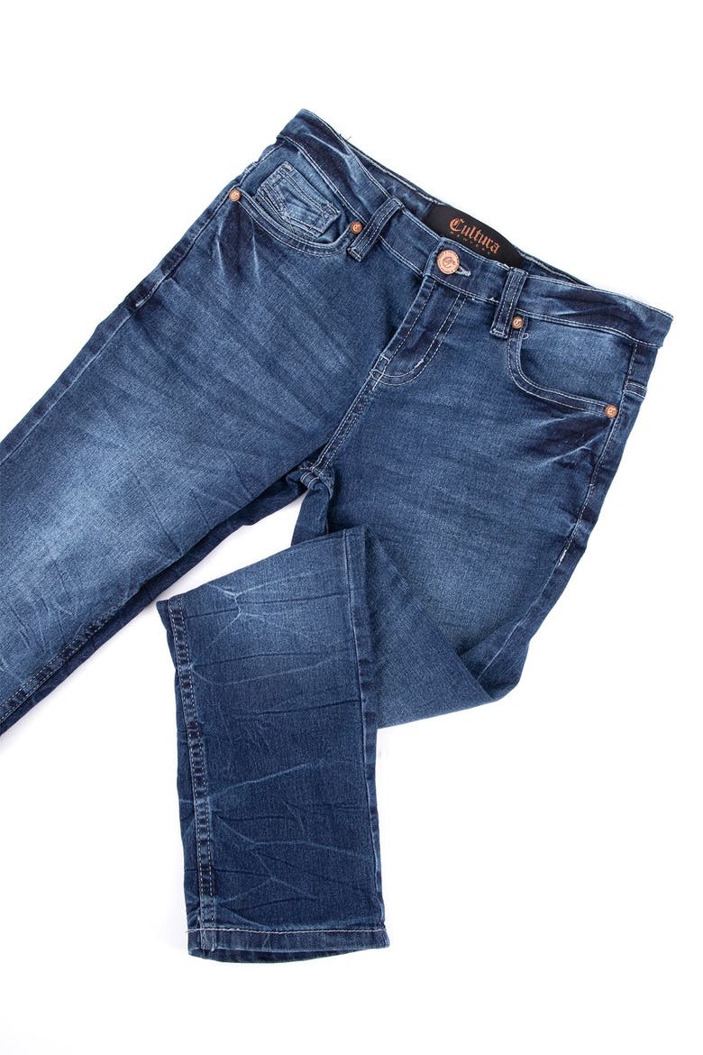 Kids' 5-Pocket Stretch Jeans, Alternate, color, DARK BLUE
