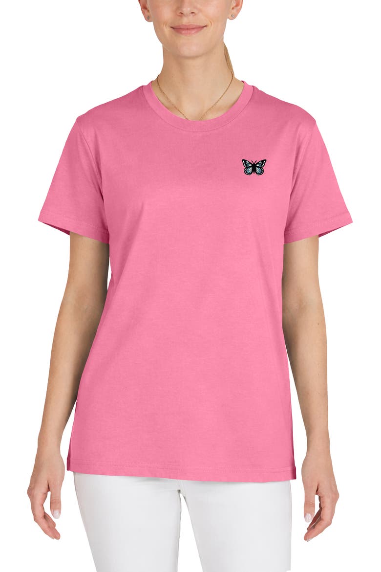 Butterfly Womens Relaxed Tee, Main, color, Charity Pink