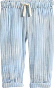 Mini Boden Stripe Double Cloth Drawstring Pants