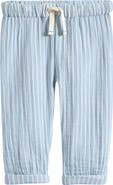 Mini Boden Stripe Double Cloth Drawstring Pants
