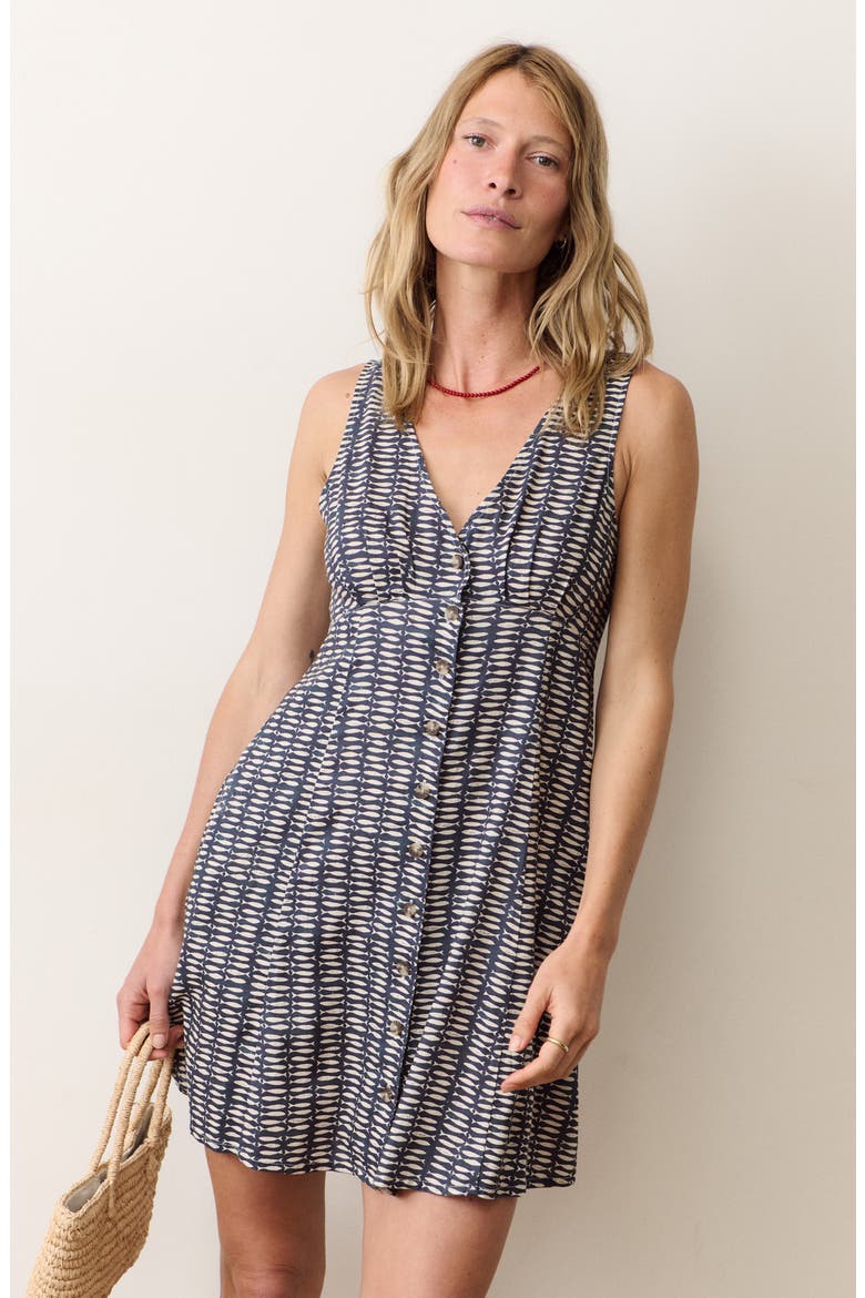 Camila Sleeveless Hemp Blend Minidress, Alternate, color, SARDINA PRINT