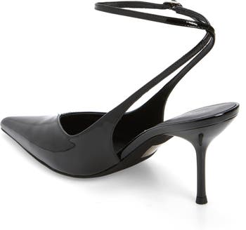 Executive Ankle Strap Pointed Toe Slingback Pump