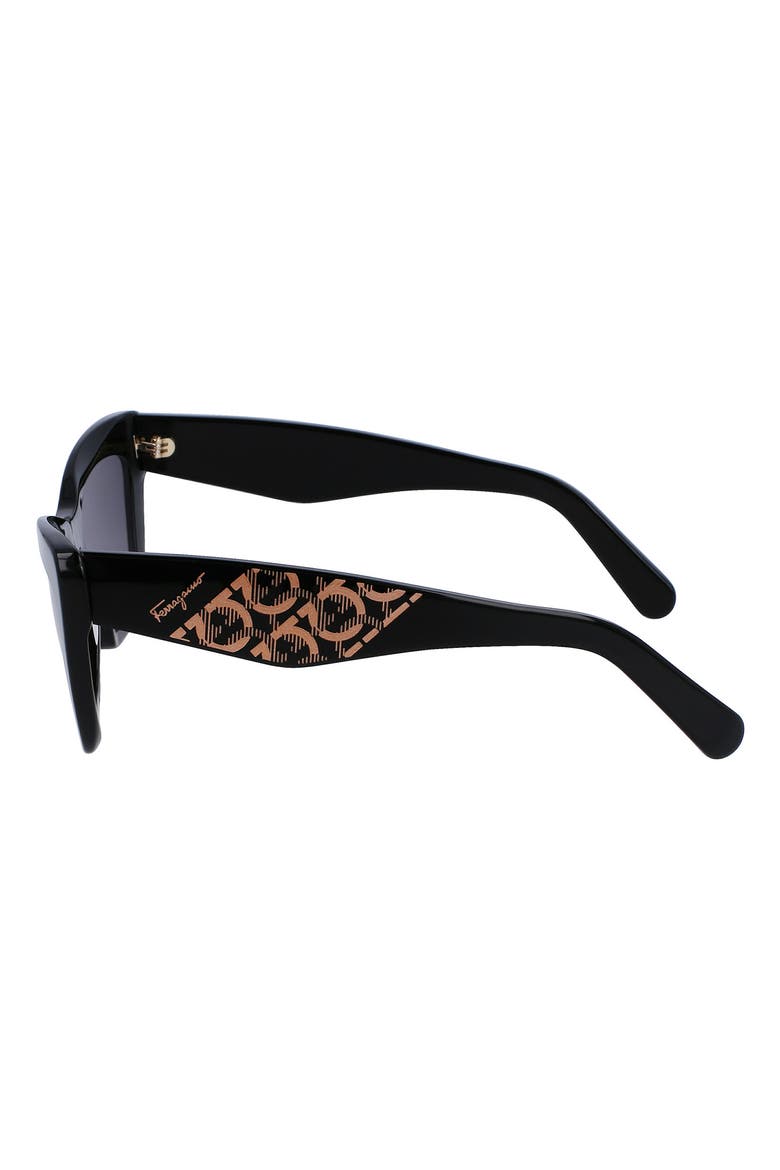 55mm Gradient Rectangular Sunglasses, Alternate, color, BLACK