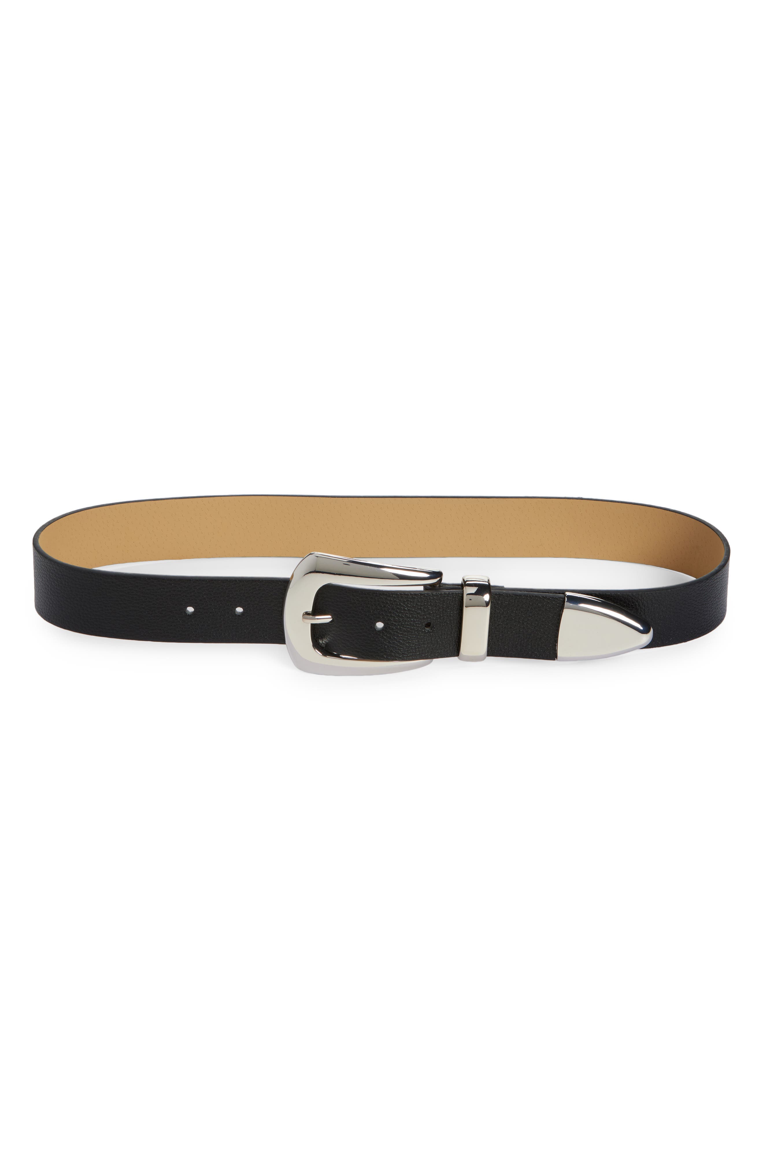 Steve Madden Puffy Buckle Faux Leather Belt