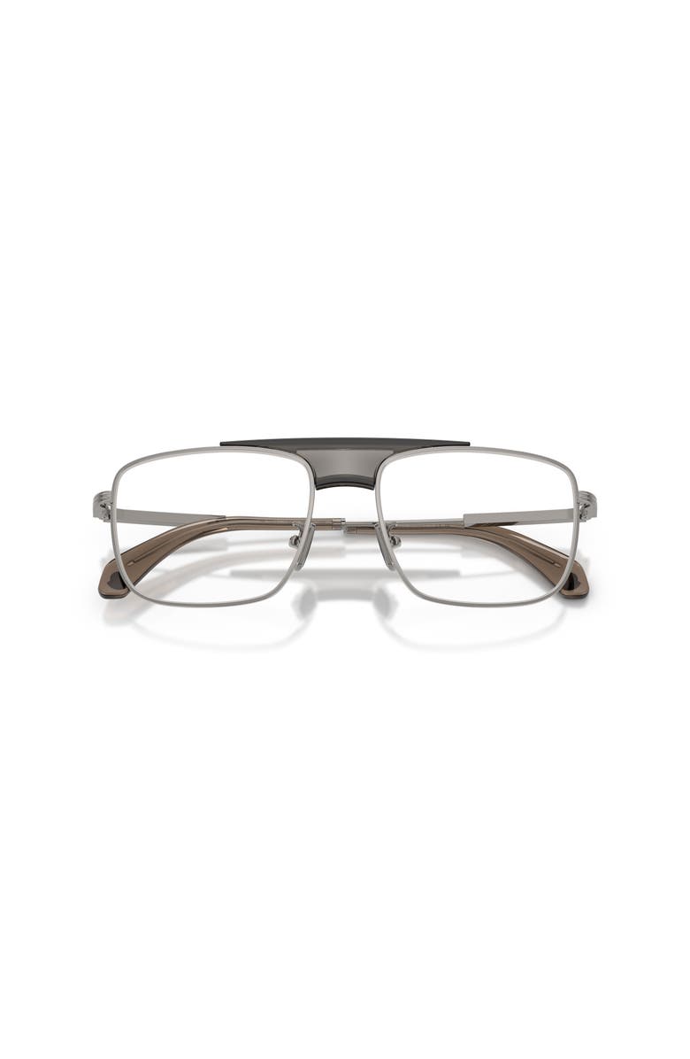 Moncler 56mm Rectangle optical glasses, Alternate, color, Grey