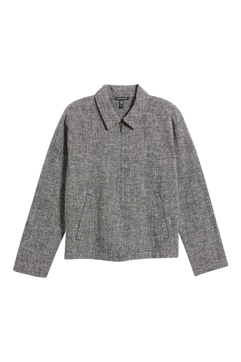 Collar Front Zip Stretch Organic Cotton Jacket, Alternate, color, BLACK/ WHITE