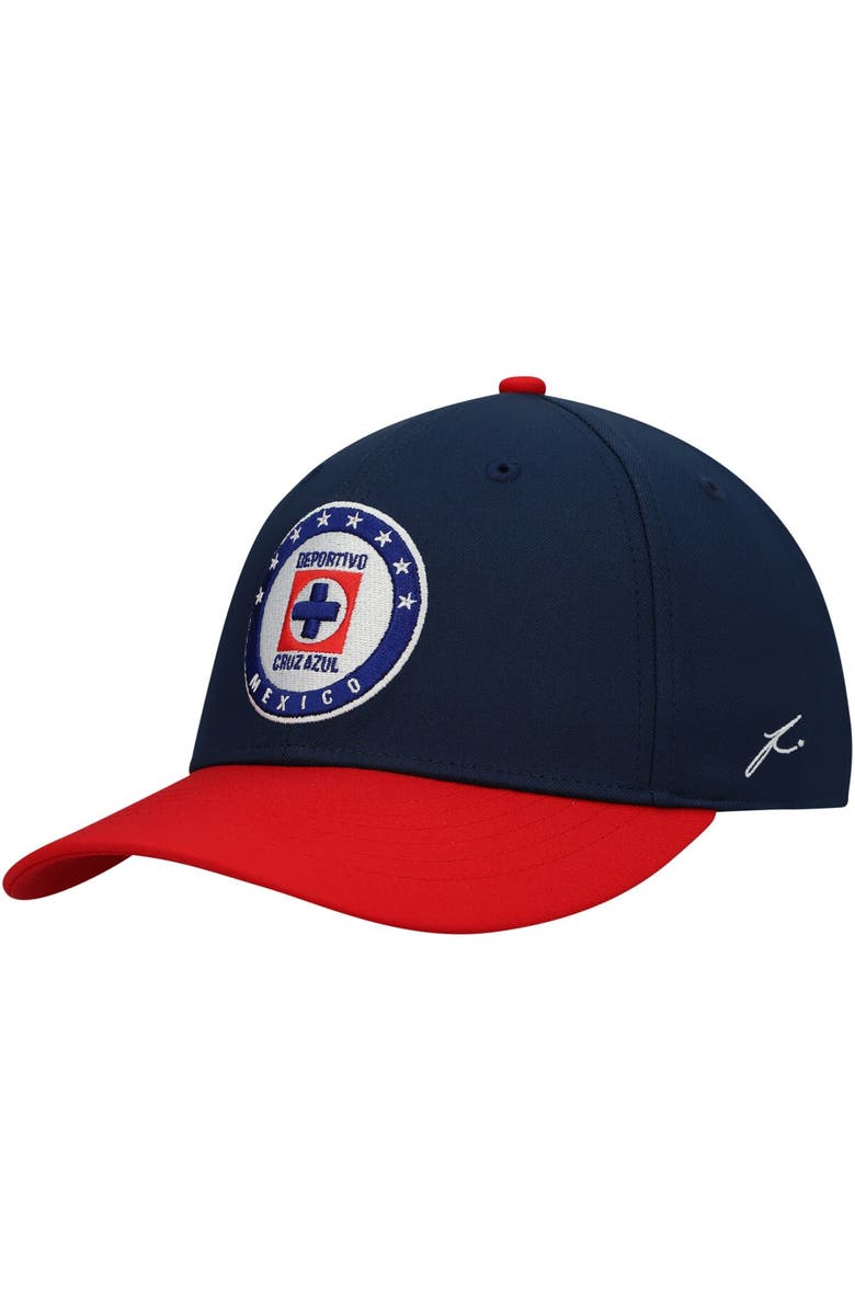 FAN INK Men's Navy/Red Cruz Azul Core Adjustable Hat, Main, color,