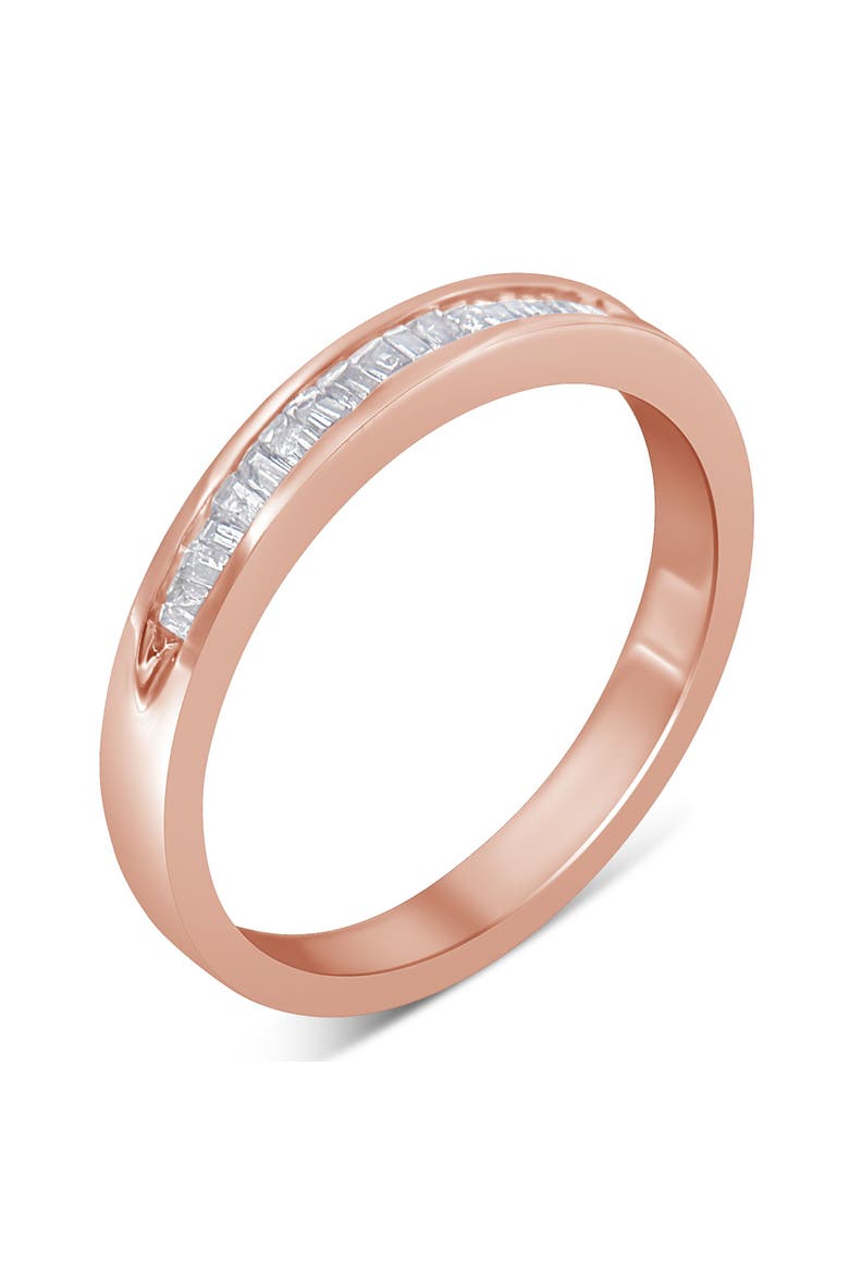 10K Rose Gold over Silver 1/5 Cttw Diamond Channel Set Stackable Band Ring, Alternate, color, Rose Gold over Silver