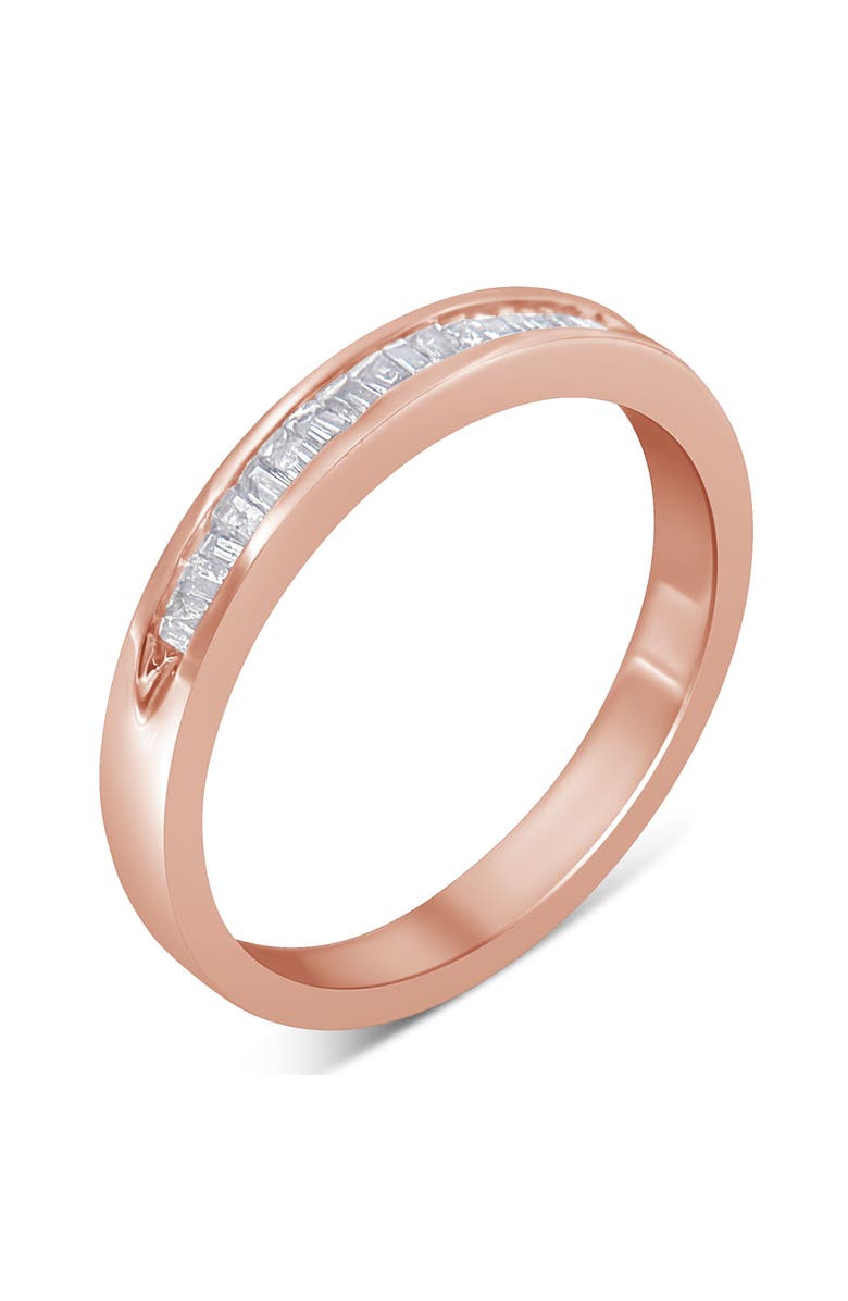 Haus of Brilliance 10K Rose Gold over Silver 1/5 Cttw Diamond Channel Set Stackable Band Ring, Alternate, color, Rose Gold Over Silver