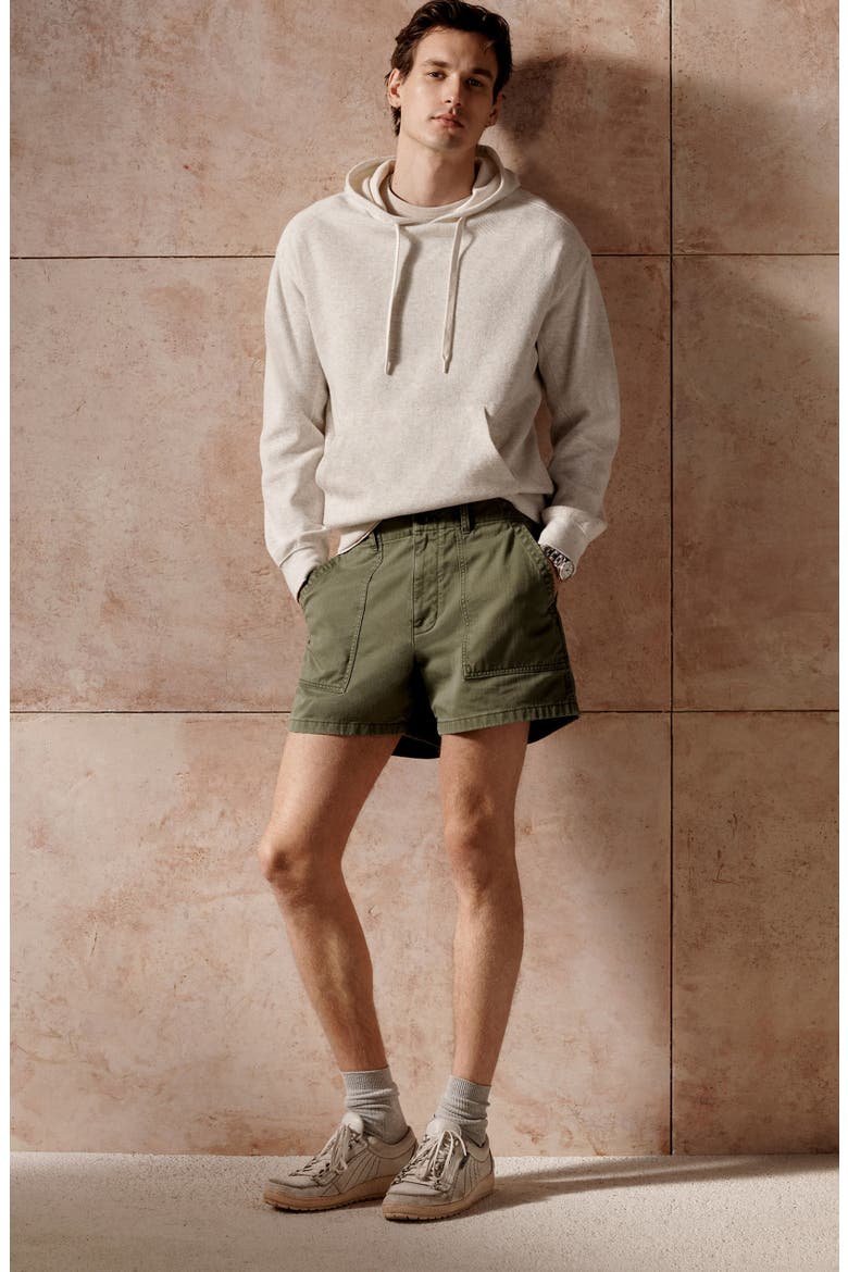 Fatigue Garment Dyed Cotton Twill Shorts, Alternate, color, PALM TREE