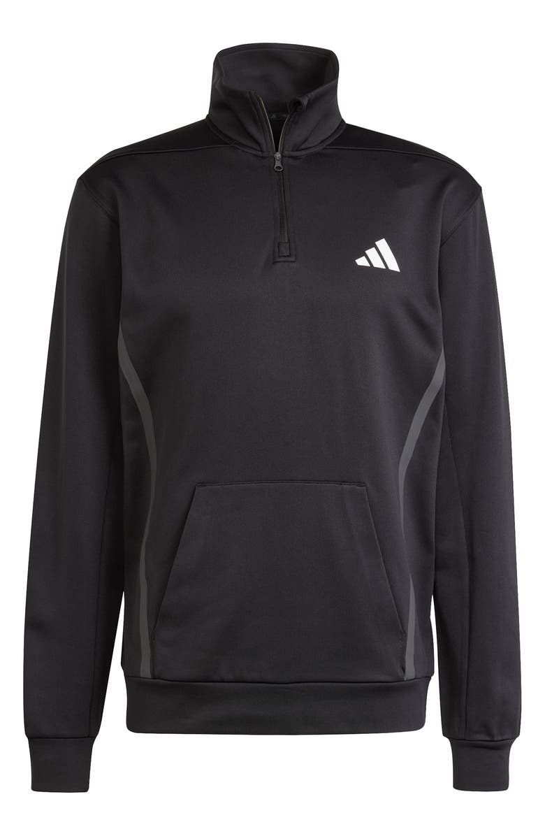 adidas Game & Go Team Issue Climacool Quarter Zip Pullover, Alternate, color, Black
