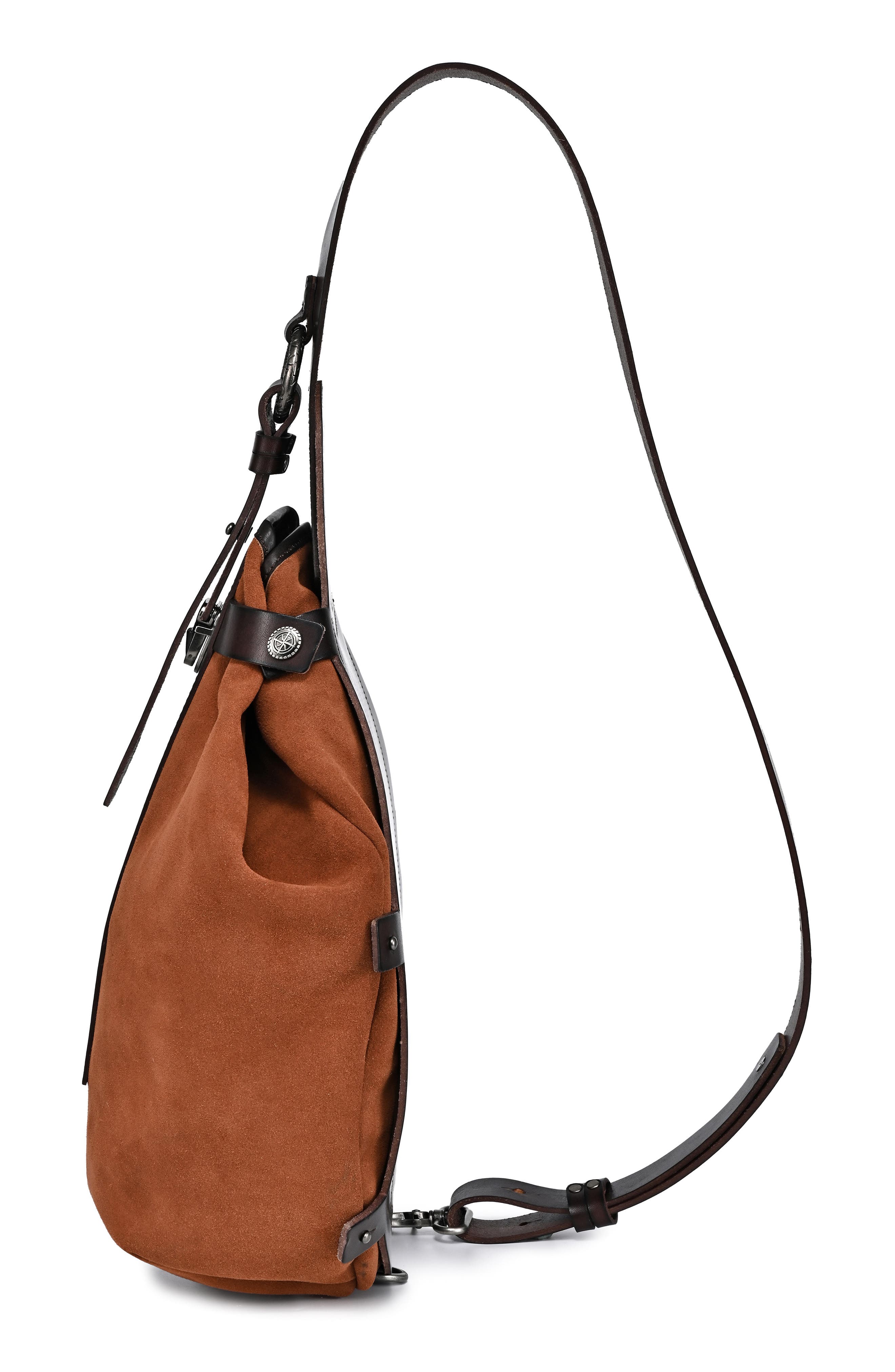OLD TREND Daisy Leather Trim Sling Bag, Alternate, color, Brown