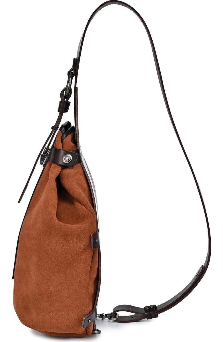 OLD TREND Daisy Leather Trim Sling Bag, Alternate, color, Brown
