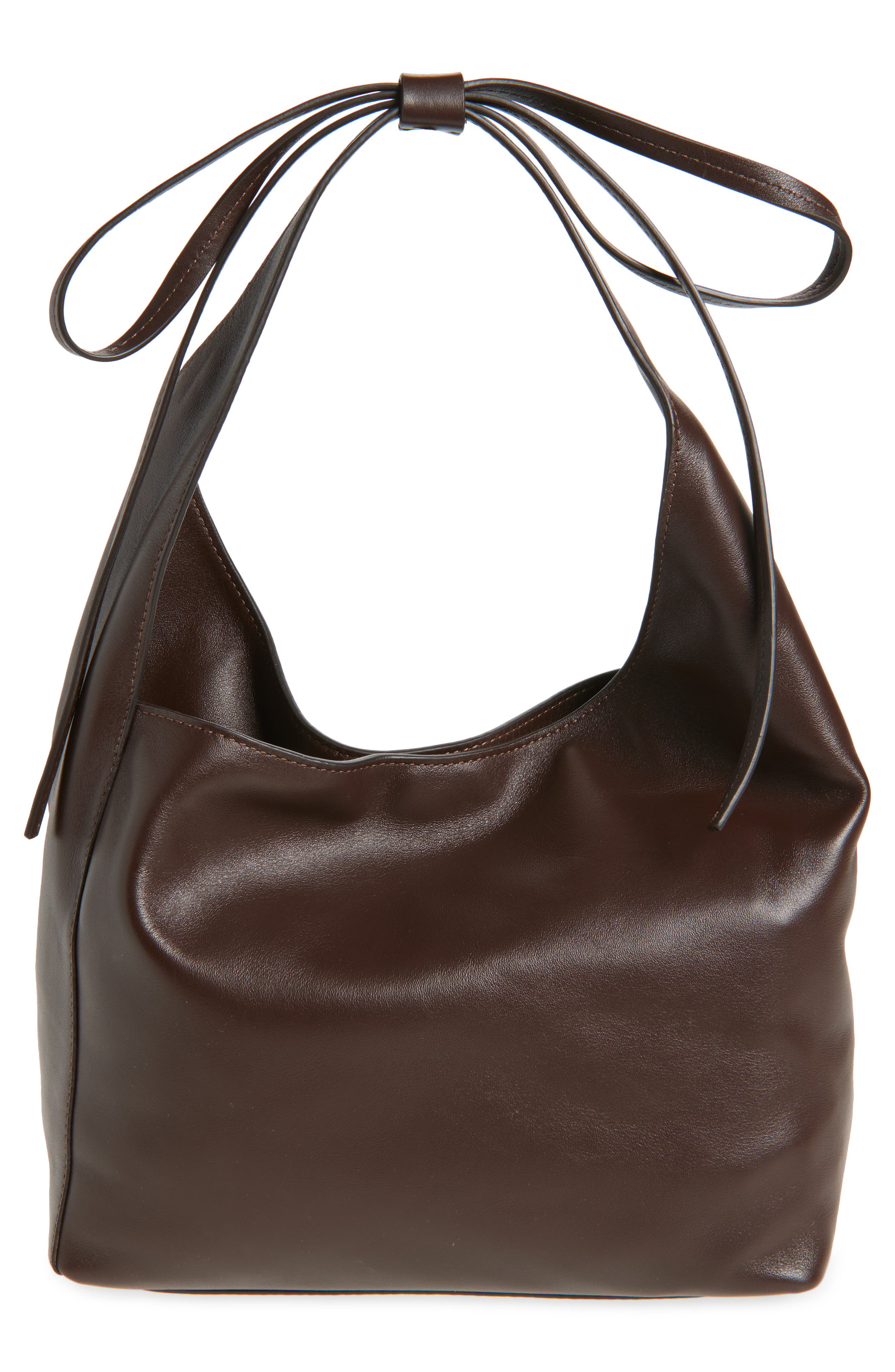 Reformation Small Vittoria Leather Tote, Alternate, color, Tobacco Leather
