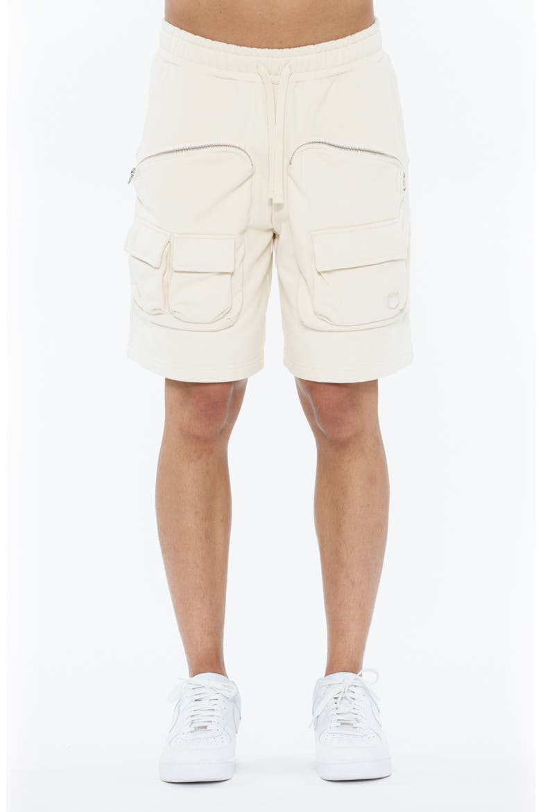 Fleece Cargo Shorts, Main, color, WINTER WHITE