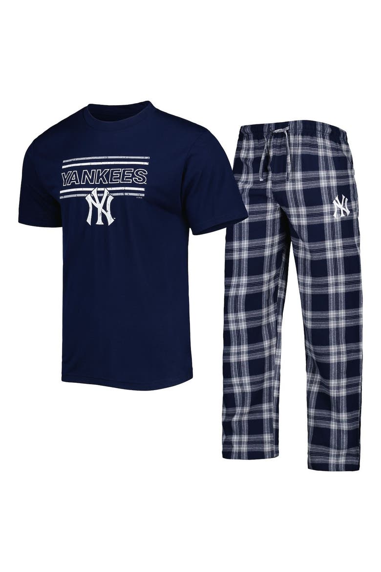 Men's Concepts Sport Navy/Gray New York Yankees Badge T-Shirt & Pants Sleep Set, Alternate, color, Navy
