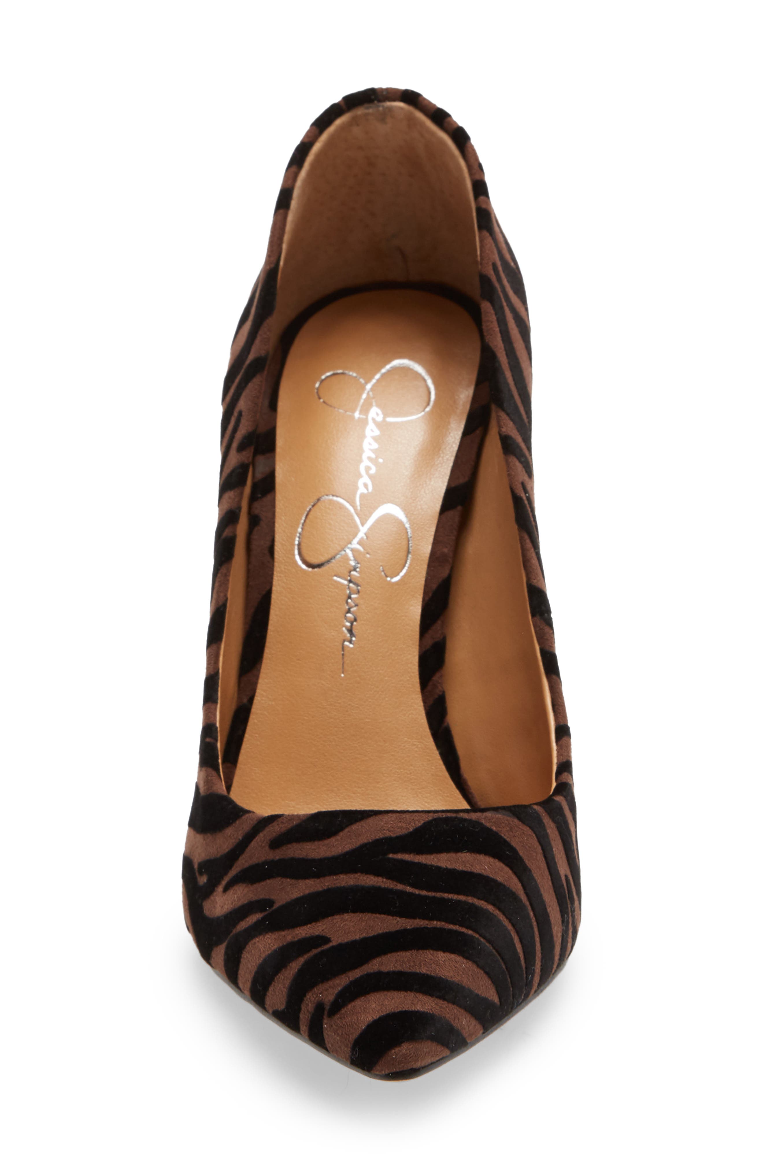 Pistelle Pump, Alternate, color, BROWN/ BLACK FAUX LEATHER