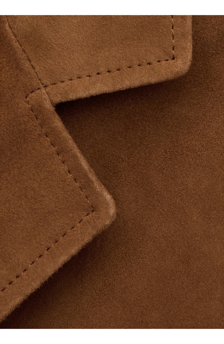 MANGO Straight Suede Blazer, Alternate, color, Tobacco Brown