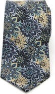 Cufflinks, Inc. Kaleido Floral Navy Tan Silk Tie