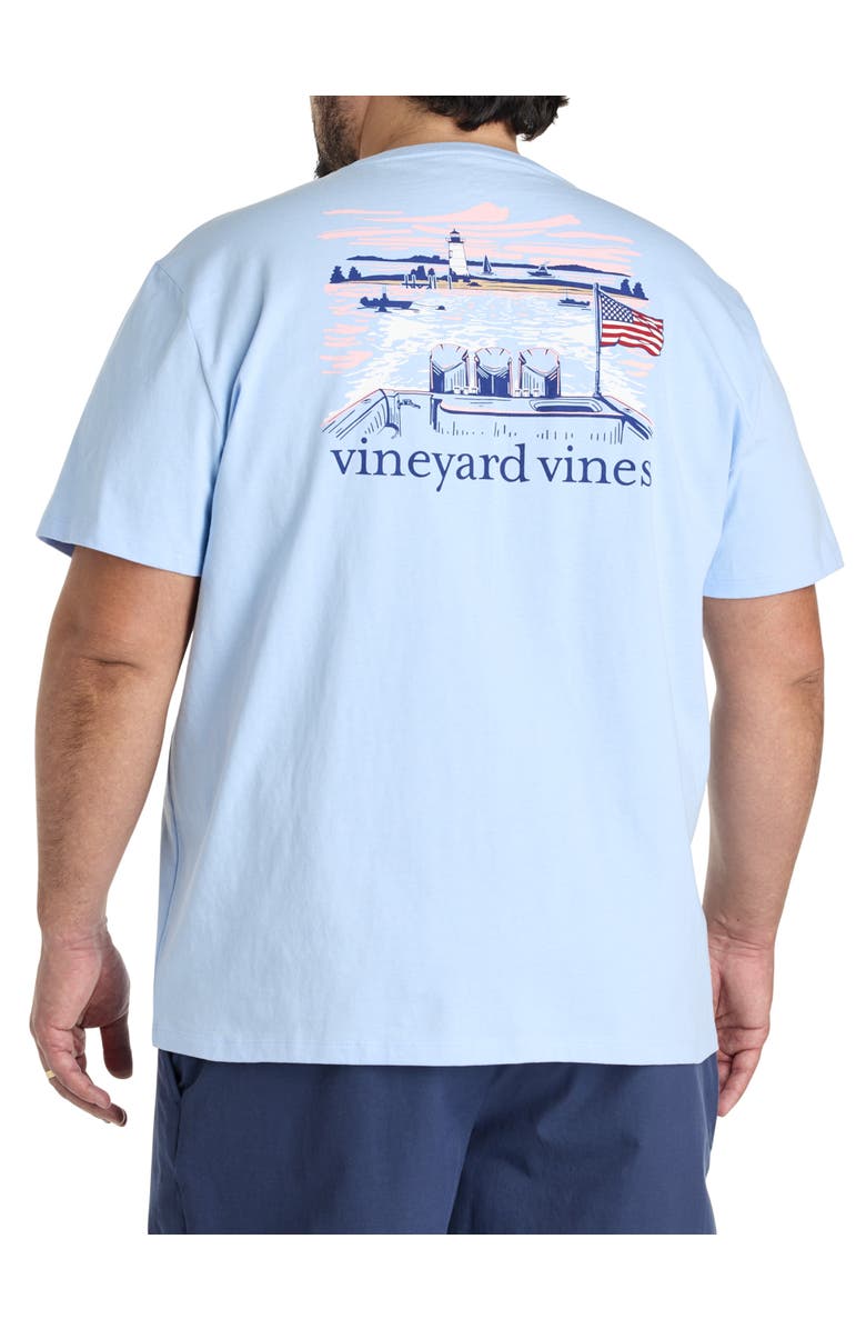 vineyard vines Big & Tall Lighthouse Wakes Graphic Tee, Alternate, color, Jake Blue