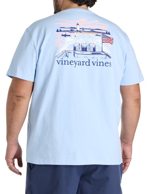 Vineyard Vines Big & Tall Lighthouse Wakes Graphic Tee In Jake Blue