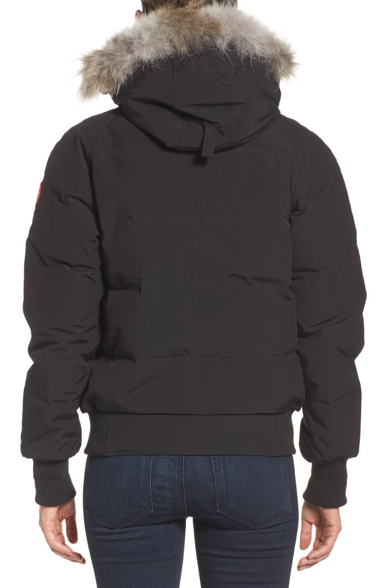 Canada Goose 'Savona' Bomber Jacket with Genuine Coyote Fur Trim, Alternate, color, 