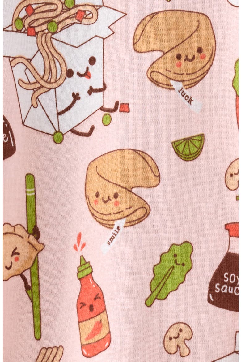 Scout One-Piece Organic Cotton Pajamas, Alternate, color, PINK DIM SUM FUN